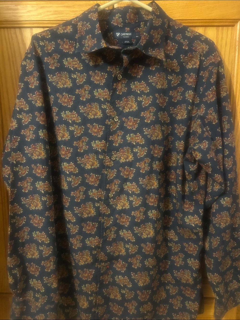 Daniel Cremieux Navy Shirt with Brown Paisley Print